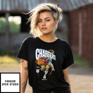 Chargers Fight For Los Angeles Chargers Skeleton Player Graphic T-Shirt