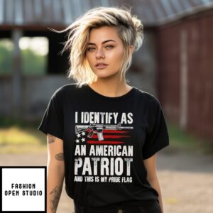 I Identify As An American Patriot Gun Flag T-Shirt