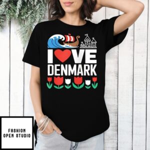 I Love Denmark Tulip T-Shirt