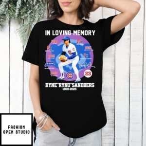 In Memories Of Ryne Ryno Sandberg 1959 2025 Signature T-Shirt