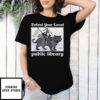 Knight Cat Defend Your Local Public Library T-Shirt