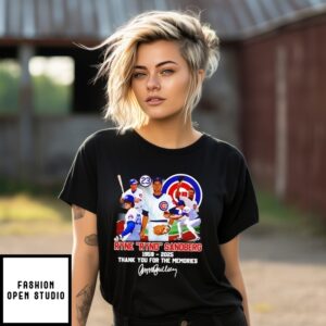 Ryne Sandberg Ryno Chicago Cubs Thank You For The Memories Signature T-Shirt