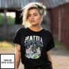 Seattle Seahawks X Skeleton Player Skyline Vintage T-Shirt