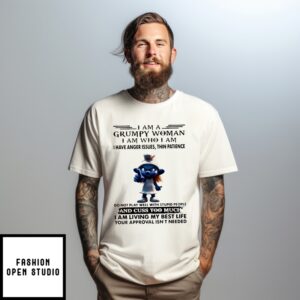 Smurfette I Am A Grumpy Woman I Am Who I Am I Have Anger Issues Thin Patience T-Shirt