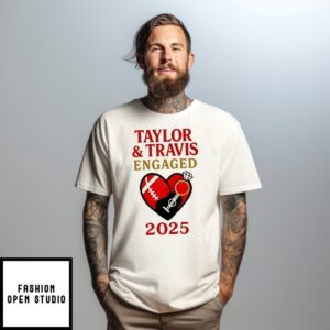 Taylor And Travis Kelce Engagement 2025 Heart T-Shirt