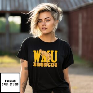 Western Michigan Broncos Midcentury Logo And Wordmark T-Shirt