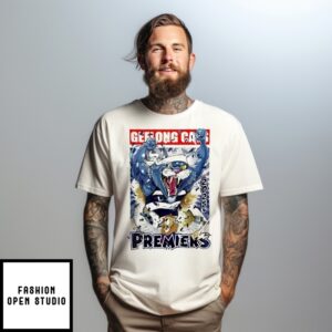 Afl Geelong Cats Premier Mascot Cartoon T-Shirt