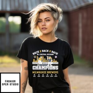 Back To Back To Back 2025 Nl Central Division Champions Milwaukee Brewers T-Shirt