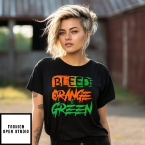 Bleed Orange And Green Miami Hurricanes T-Shirt