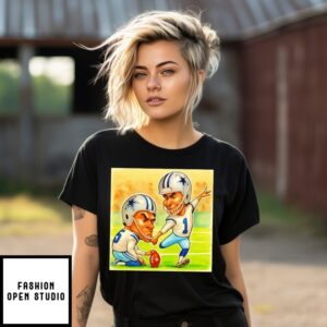 Brandon Aubrey Cowboys Kicking Out Of Bounds Dak Prescott T-Shirt