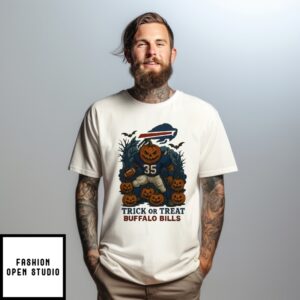 Buffalo Bills Pumpkin Player Trick Or Treat Halloween 2025 T-Shirt