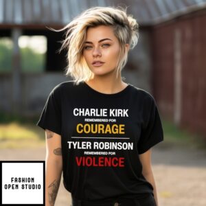 Charlie Kirk And Tyler Robinson American Hero Vs Violence T-Shirt