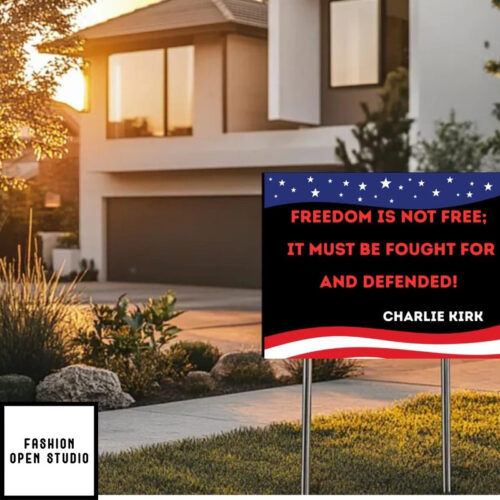 Charlie Kirk Freedom Yard Sign, Patriotic American Political Sign