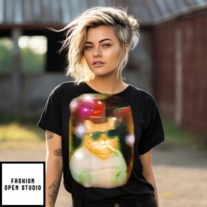 Ciggy Kitty Crew Cat Smoking T-Shirt