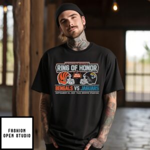 Cincinnati Bengals & Jacksonville Jaguars Ring Of Honor September 30 2021 Paul Brown Stadium T-Shirt