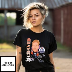 Connor Mcdavid Edmonton Oilers Caricature Player Signature T-Shirt
