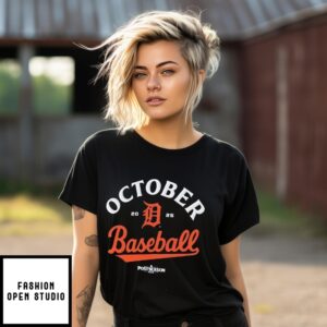 Detroit Tigers 2025 Mlb Postseason October Baseball Locker Room T-Shirt