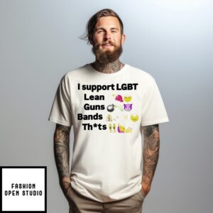Die Finessing I Support Lgbt Lean Guns Bands T-Shirt