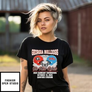 Georgia Bulldogs Vs Ole Miss Rebels  Game Day Showdown Oct 2025 T-Shirt