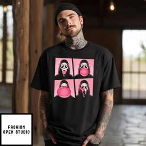 Ghostface Bubble Pink Gum Halloween T-Shirt