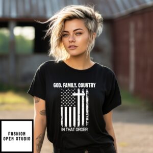 God Family Country In That Order Usa Flag T-Shirt