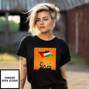 Gorillaz Palestine Flag Cartoon T-Shirt