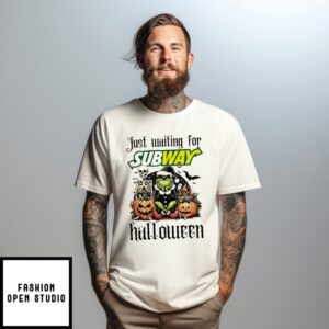 Grinch Just Waiting For Subway Halloween Goth Skeleton T-Shirt