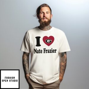 I Love Nate Frazier Georgia Bulldogs Heart T-Shirt