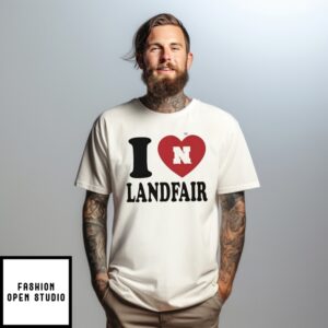 I Love Taylor Landfair Nebraska Cornhuskers Heart T-Shirt