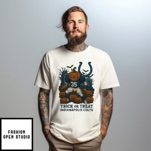Indianapolis Colts Pumpkin Player Trick Or Treat Halloween 2025 T-Shirt