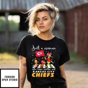 Just A Woman Who Loves Winter And Kansas City Chiefs Vs Dr Seuss Characters Abbey Road T-Shirt