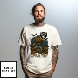 Las Vegas Raiders Pumpkin Player Trick Or Treat Halloween 2025 T-Shirt