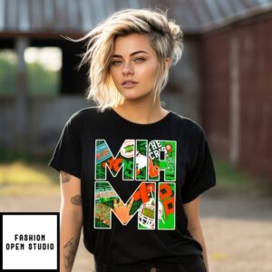 Miami Collage Sticker Football T-Shirt