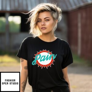 Miami Dolphins Pain Parody Logo T-Shirt