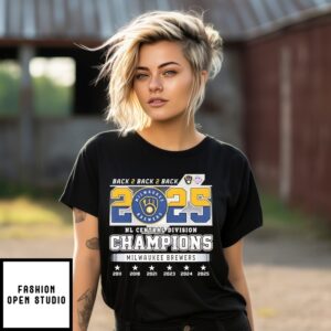 Milwaukee Brewers Back To Back To Back 2025 Nl Central Division Champions T-Shirt