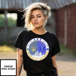 Milwaukee Brewers X Star Of Life Ems Skyline Logo T-Shirt