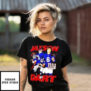 New York Giants Jaxson Dart Player Collage T-Shirt