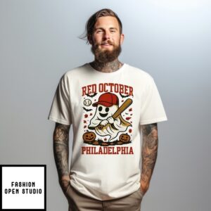 Philadelphia Phillies Red October Ghost Halloween T-Shirt
