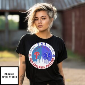 Philadelphia Phillies X Star Of Life Ems Skyline Logo T-Shirt