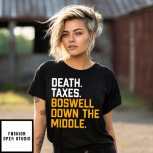 Pittsburgh Steelers Death Taxes Boswell Down The Middle T-Shirt