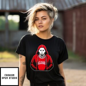 Portland Trail Blazers Nba Michael Myers Scary Halloween Mashup T-Shirt