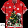 Red Merry Christmas Warm Winter Christmas Tree And Space Samurai All Over Print T Shirt
