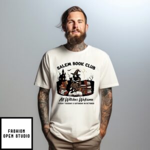 Salem Book Club All Witches Welcome Halloween T-Shirt