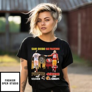 San Diego Padres Fernando Tatis Jr. All Season Vs San Francisco 49Ers George Kittle On Sundays T-Shirt