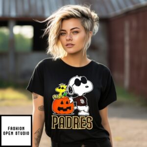 San Diego Padres Snoopy Woodstock Pumpkin Halloween T-Shirt