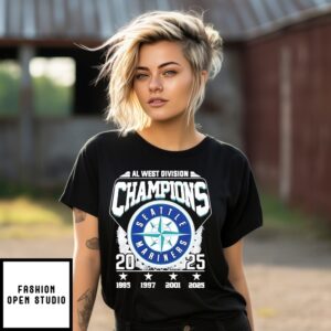 Seattle Mariners 2025 Al West Division Champions 4 Time T-Shirt