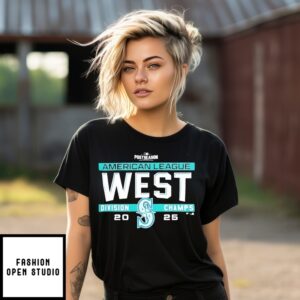 Seattle Mariners 2025 Al West Division Champions Logo T-Shirt