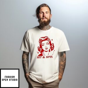 Sit And Lady Girl Middle Finger T-Shirt