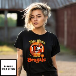 Snoopy This Witch Love The Bengals Halloween T-Shirt