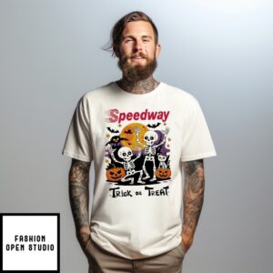 Speedway X Skeleton Trick Or Treat Halloween T-Shirt